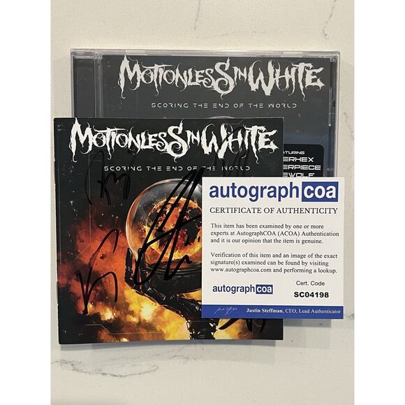 Motionless In White SIGNED Scoring The End Of The World CD COA AUTOGRAPHED #4 - Picture 1 of 7